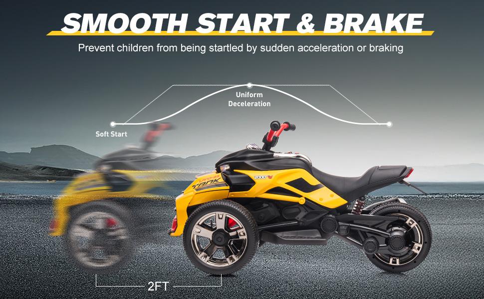 2026 New Kids 3-Wheeler ATV Motorcycle XB-3118 12V Electric Ride-On Toy with LED Lights, Bluetooth, MP3, EVA Tires, Spring Suspension, Soft Start for Ages 3-8 Sturdy Handlebars Control Durable Astm Certification Plastic Safety