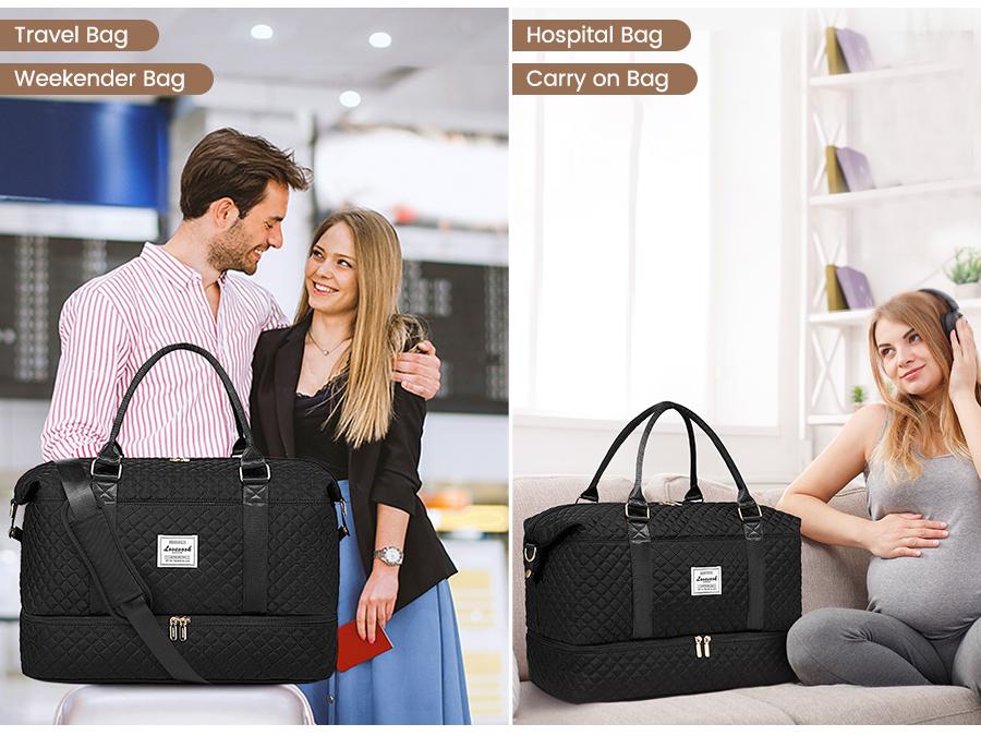 LOVEVOOK Weekender Bag Travel Duffel Bag with Shoe Compartment and Toiletry Bag for Women, Carry on Overnight Bag, Travel Essentials. SpringStatements LOVEVOOK Weekender Bag Travel Duffel Bag with Shoe Compartment and Toiletry Bag for Women, Carry on Overnight Bag, Travel Essentials. SpringStatements