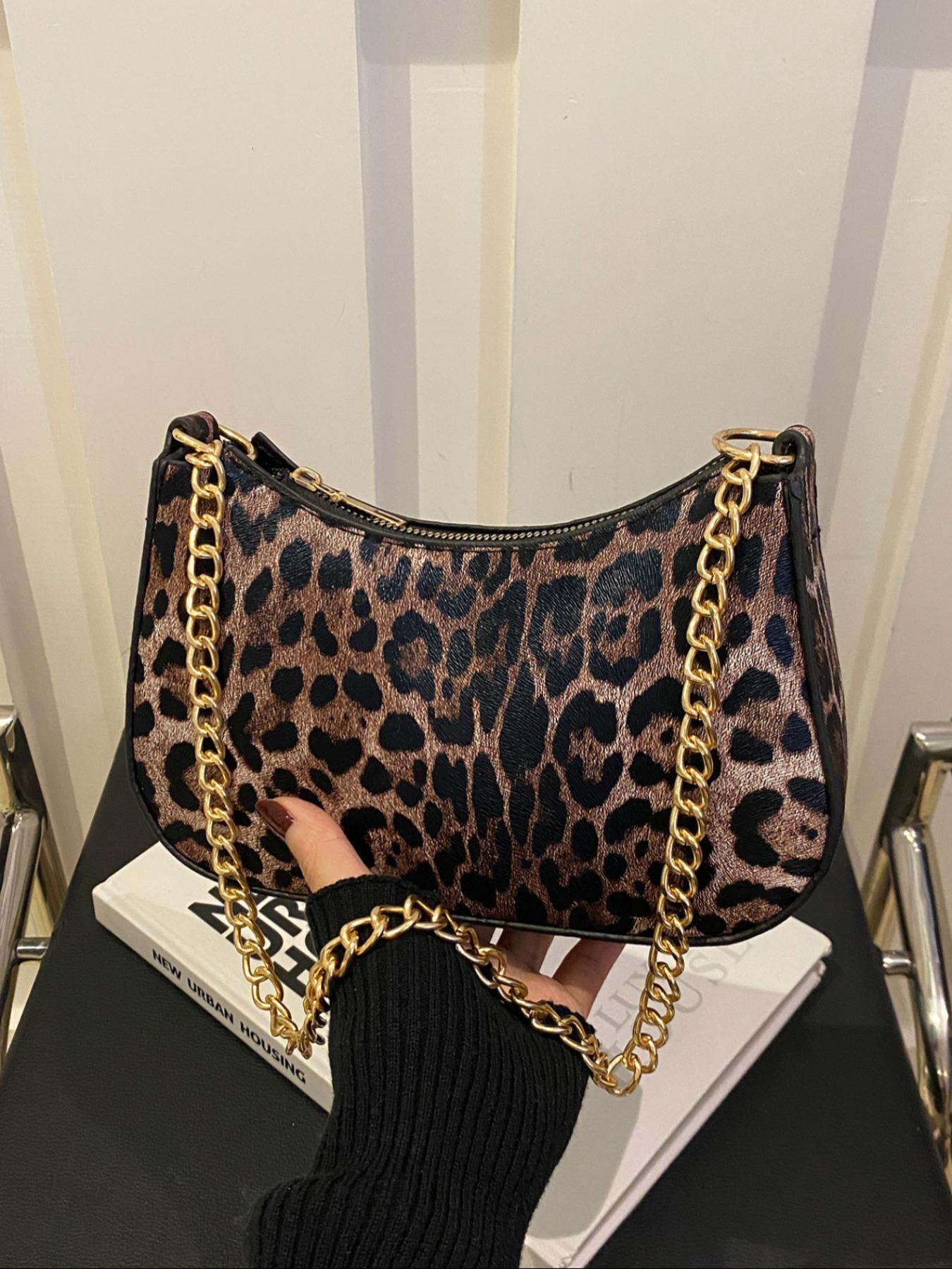 Women's Fashionable Leopard Pattern Crossbody Bag, Casual Versatile Hobo Shoulder Bag for Work & Daily Used, Trendy All-match Commuter Bag