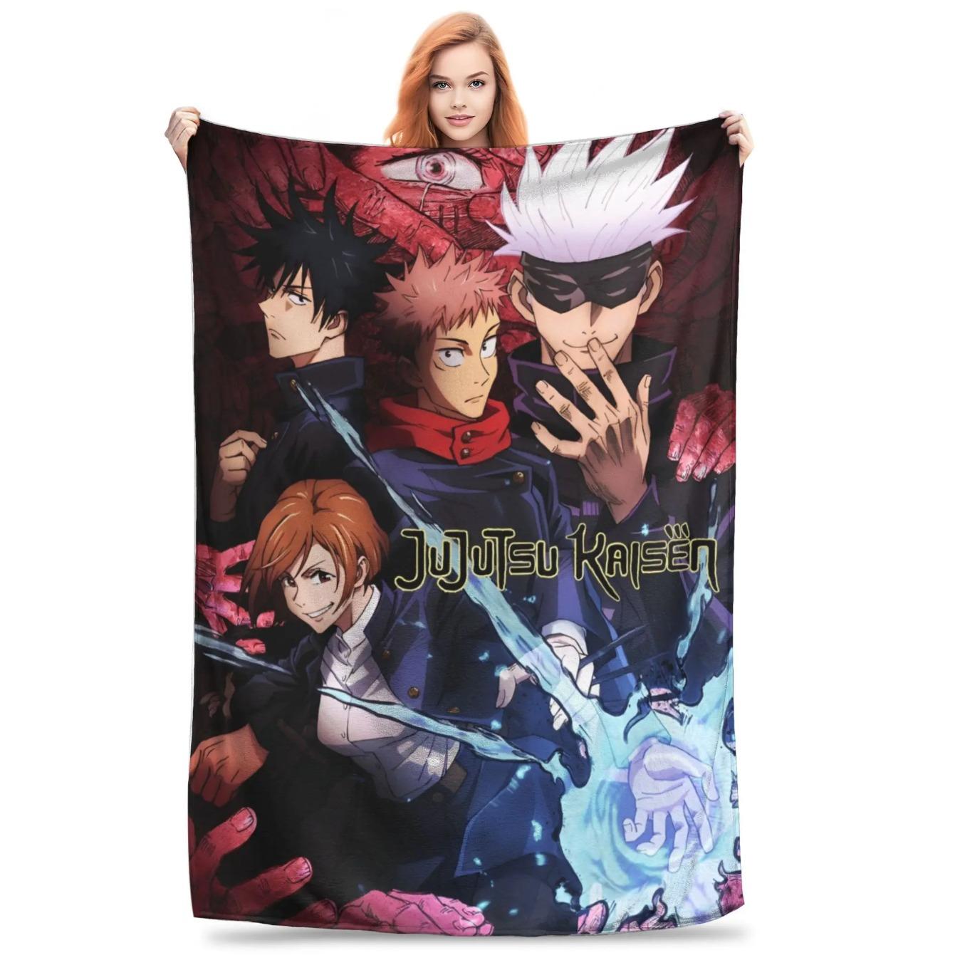 Satoru Gojo Throw Blanket for Couch Soft Fuzzy Plush Blanket 50x60 Inch Anime Inspired Bedspread All Seasons Cozy Warm Flannel Throw Blanket for Sofa Bed Room Decor, Anime Gift, Christmas Birthday Gift, TikTok Made Me Buy It