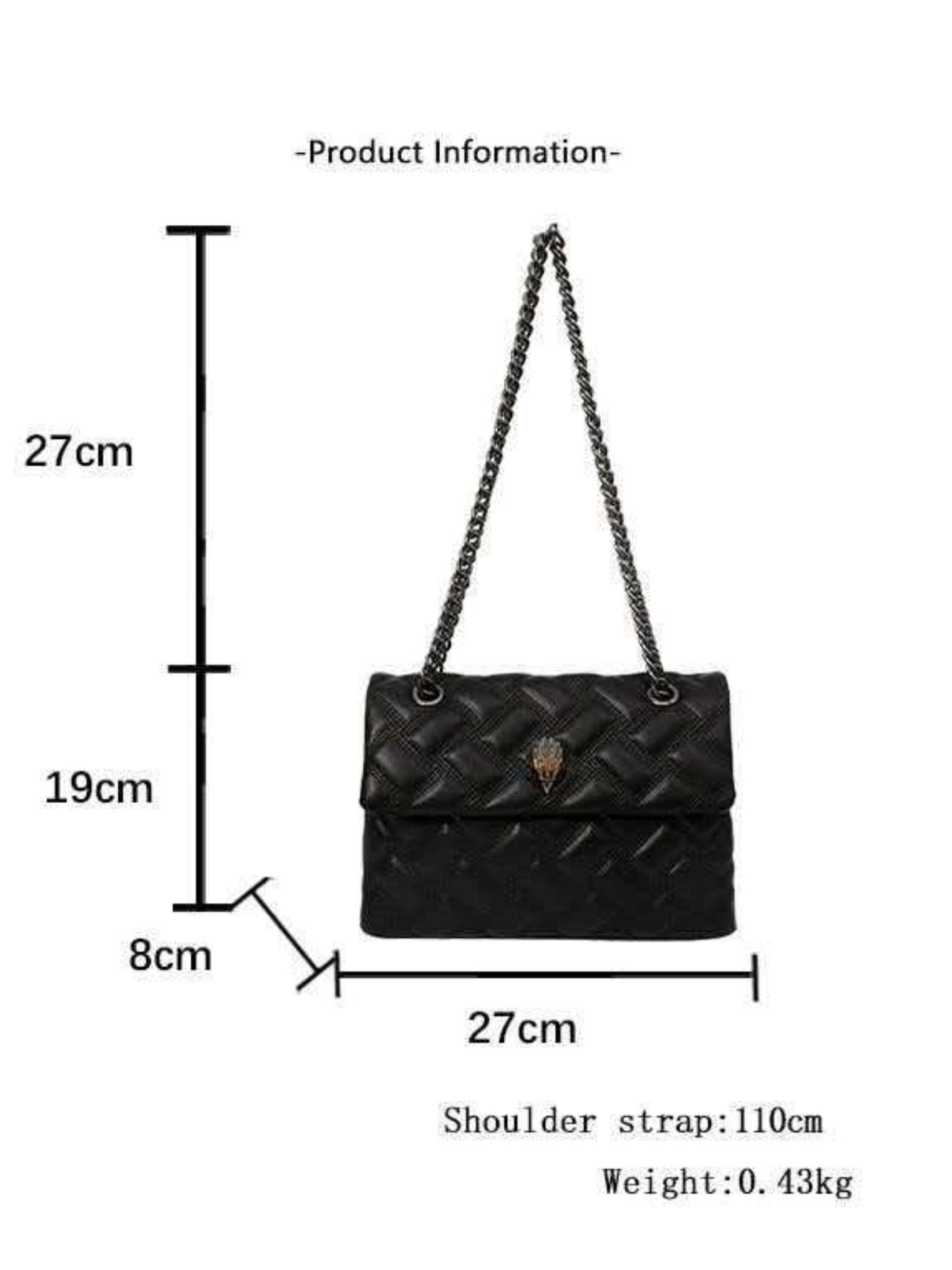 2026 Women's New European Style Chain Bag, Fashionable Patterned Bag, Solid Color Rhombus Embroidery, Large Capacity Crossbody Shoulder Bag, Perfect for Commuting