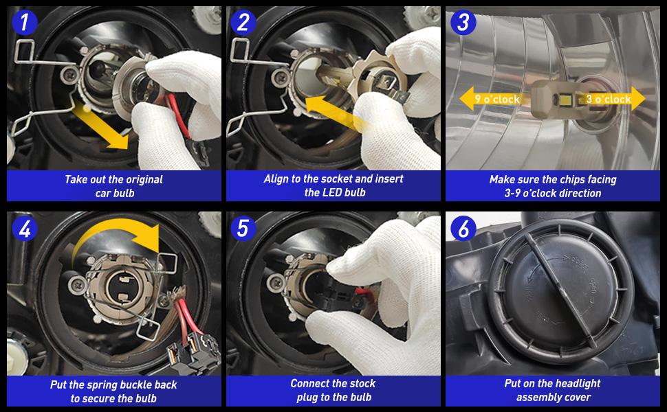 Upgraded H7 LED Light Bulb, 400% Brighter Fog Light HeadLamps with Turbofan, 6000K Cool White, 1:1 OEM Halogen Size, Pack of 2- AUTOONE