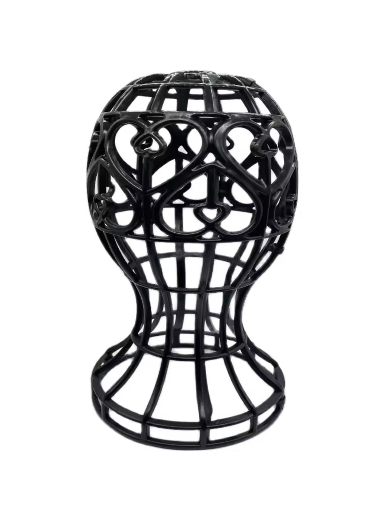 New Arrival! 3 Color Lantern Shaped Plastic Wig Stand for Human Hair & Synthetic Wigs Foldable Hat Cap Holder Multi  Purpose Wig Head Stand Essential Wig Accessories