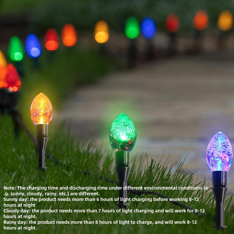 Solar Outdoor Decorative Lawn Lights, 1 Set of 10 LED Multi-Color Ip54, Holiday Decoration, Halloween, Christmas, Valentine's Day, Garden Party, Outdoor Landscape Lighting