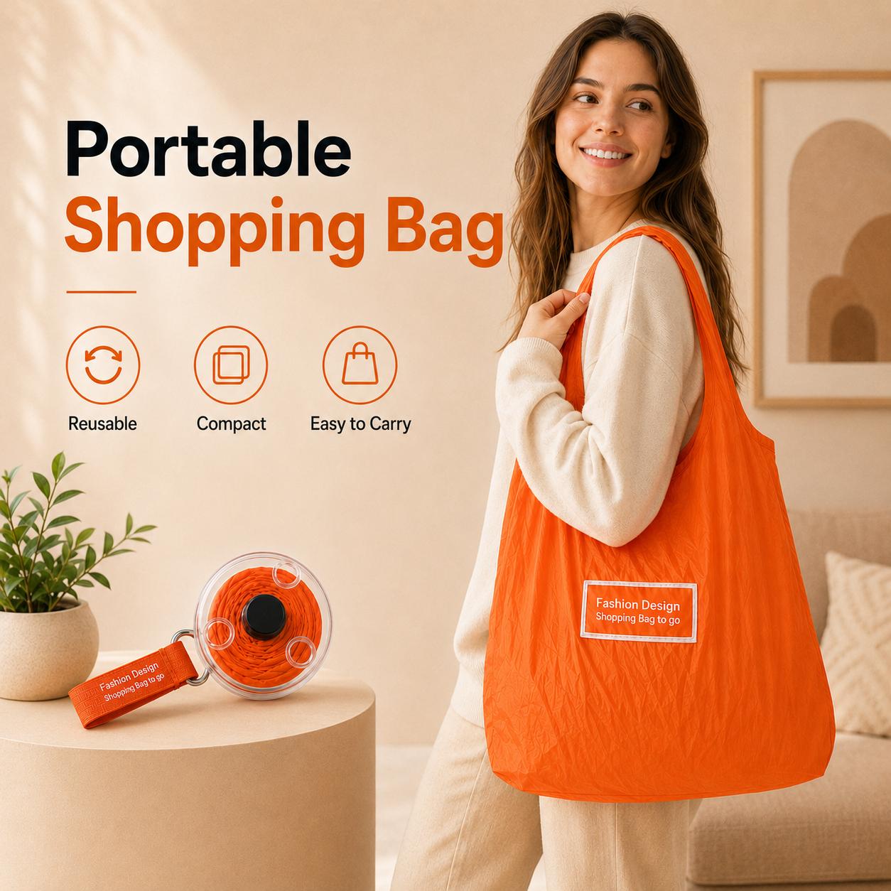 Portable Round Disc Retractable Foldable Shopping Tote Bag - Rotatable Compact Eco-Friendly Grocery Handbag, Reusable Storage Bags, Plastic-Free Sustainable Supermarket Haul Swap, Lightweight Organizer with 4 Assorted Colors, Grocery Hauls, Collapsible