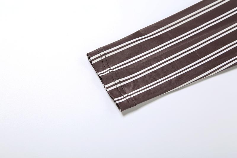 DOUCIU Tight Sexy Hot Basic Style Simple Casual Versatile Can Be Worn Inside Women'S Thin Striped Shirt Top Short Skirt Two-Piece Set Casual Fashion Set