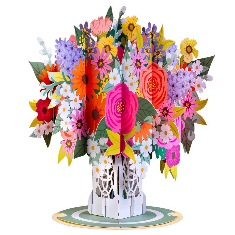 Paper Love Flower Bouquet Pop-Up Card – Mothers Day Gift, Mother's Day Card, Mom's Day Flowers, 3D Popup Greeting Card, Keepsake Flowers, Inspirational Card, Gifts for Mom, Wife, Grandma, Mother-In-Law, Birthday, Anniversary, Get well, Thank You