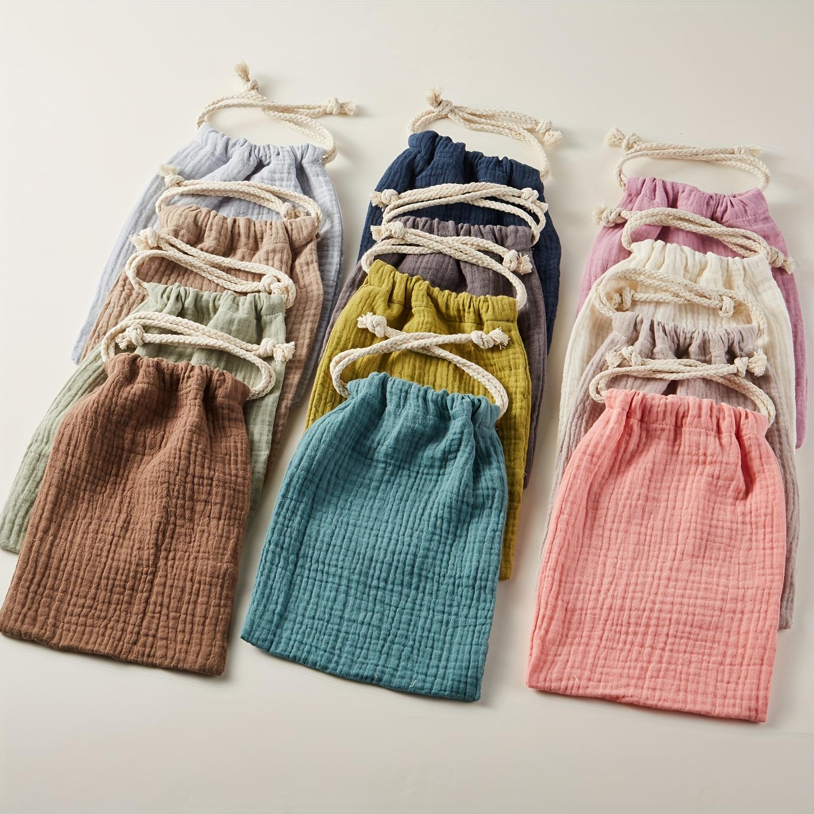 1pc Cotton Drawstring Bag, Cotton Pouch, For Storage, Travel, Gym, Sports, Multipurpose 9inx 17.78cm, Reusable And Durable