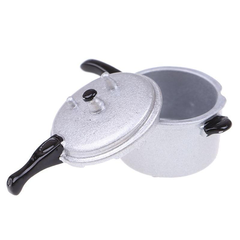 1:12 Scale Dollhouse Miniature Pressure Cooker, High-Quality Simulation Kitchen Appliance, Durable Pretend Cooking Utensil, Micro Kitchen Charm for Dollhouse Decor & Collectible Display Prop