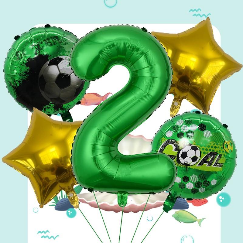 Football Star Number Foil Balloons, Multi Shape Mixed Color Set, Perfect for Birthday Party, Sports Events, School Celebrations, Festival Decor