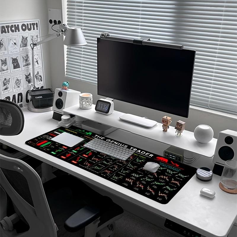 Virtual Currency Btc Stock Trading Mouse Pad, Non-Slip Rubber Base, 90x40cm, Compatible with Keyboard, Ideal for Traders Analysts Gamers Office