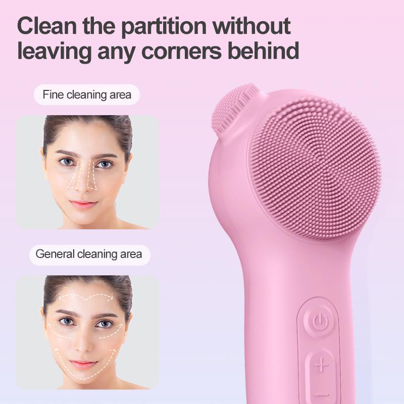 Facial Cleansing Brush Skin Massager Electric Silicone Face Brush USB Cleansing Waterproof Sonic Vibration