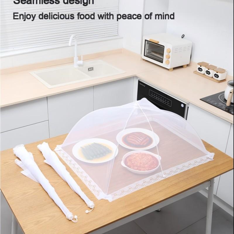 New Bestselling Insect-Proof Food Cover, Outdoor Picnic Dustproof Mesh Folding Square Lid, Home Use Vegetable Protector