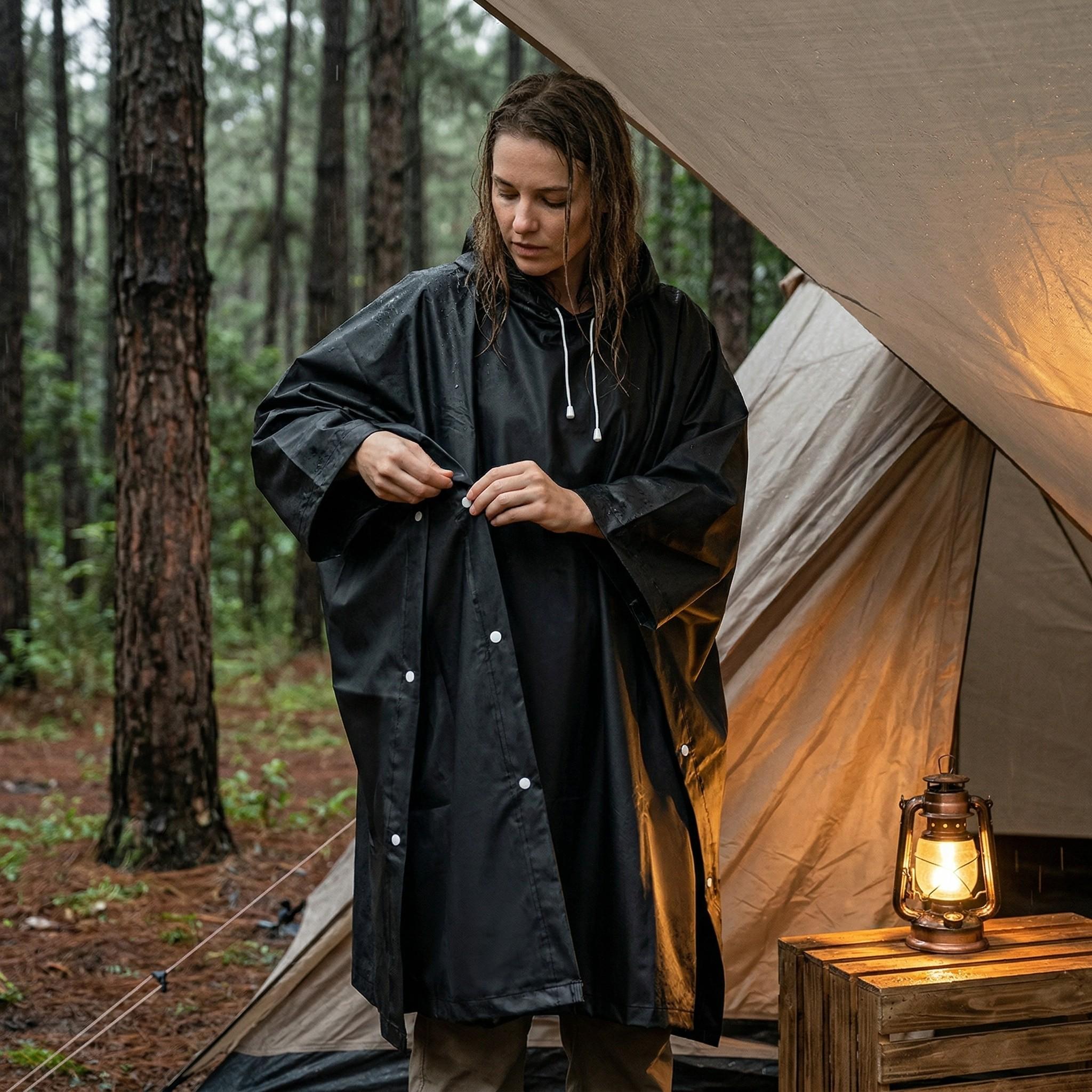 Cycling Cape, Outdoor Hiking Raincoat, Multifunctional Eva Rain Jacket, Unisex, Ideal for Camping and Backpacking