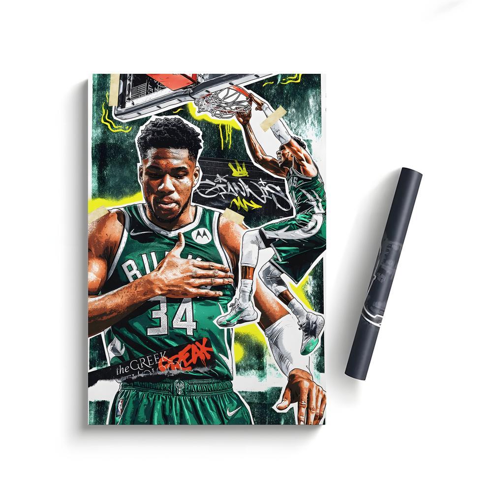 Poster Self-Adhesive Waterproof Art Sticker, Aesthetic Minimalist Wall Poster for Coffee Shop, Bar & Home Room Decor Celebrities G-Giannis Antetokounmpo