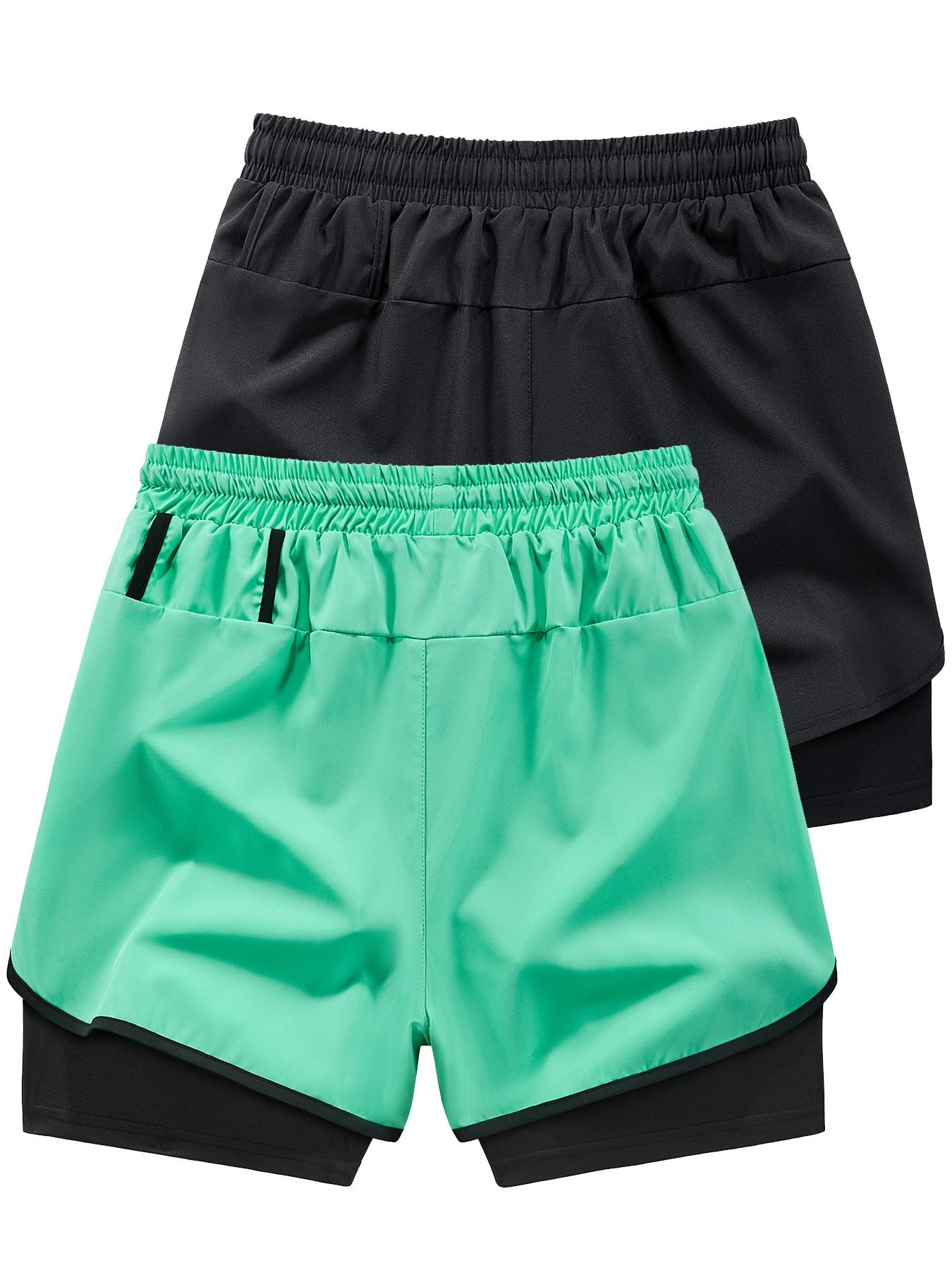 Men's Sporty Loose-Fitting Shorts, Summer New Design, Ideal for Fitness and Marathon Training, Dual-Layer Lining, Pocketed, Elastic Waist