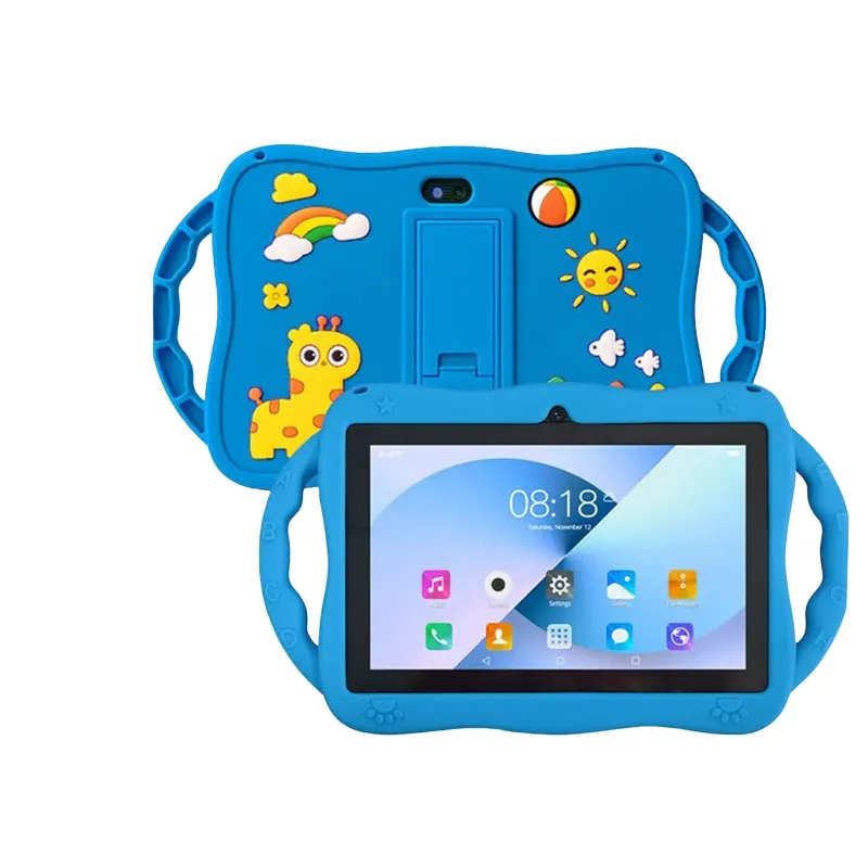 7 Inch Android OS Tablet for Kids,  Children's Gifts,2.4G WiFi Dual Camera Touch Screen Touchscreen Android Tablets with Shockproof Case, Home Educational Devices,