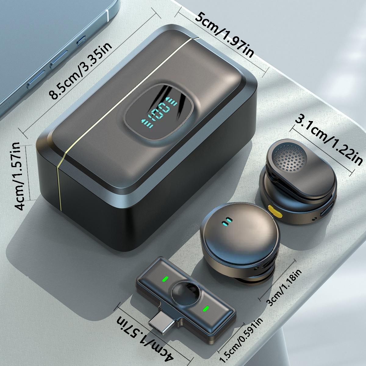 Lapel Lavalier Professional Dual Wireless Microphone Buttonhole Tie Mic Mini For iPhone Android Phone Cell Mobile PC Micro Audio USB Rechargeable Mic