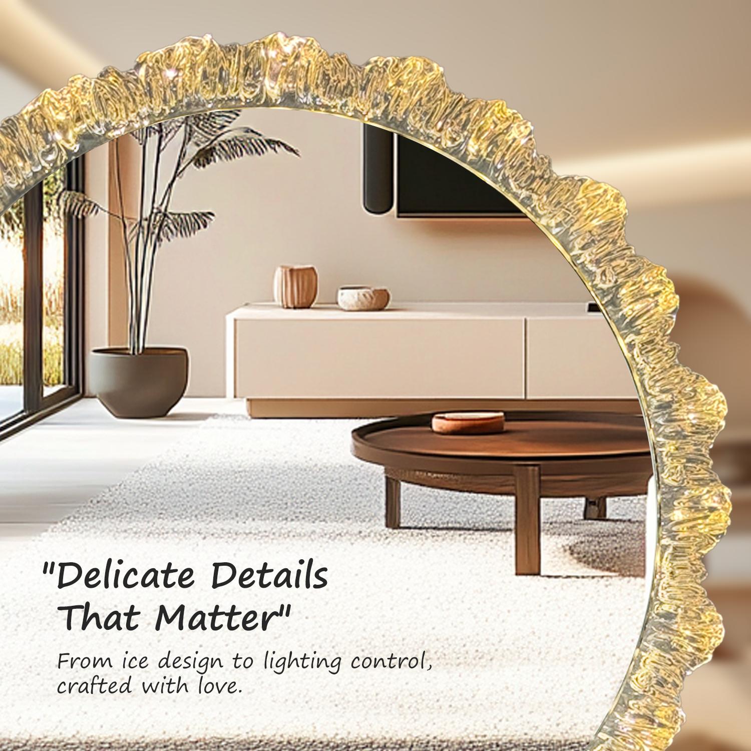 GALENTAL LED Vanity Mirror with Light, Round Bathroom Mirror With Touch Screen Control, LED Desktop Makeup Mirror, Circle Bathroom Mirrors For Over Sink,  Adjustable Brightness, 3 CCT, Round Mirrors For Decor, Bedroom