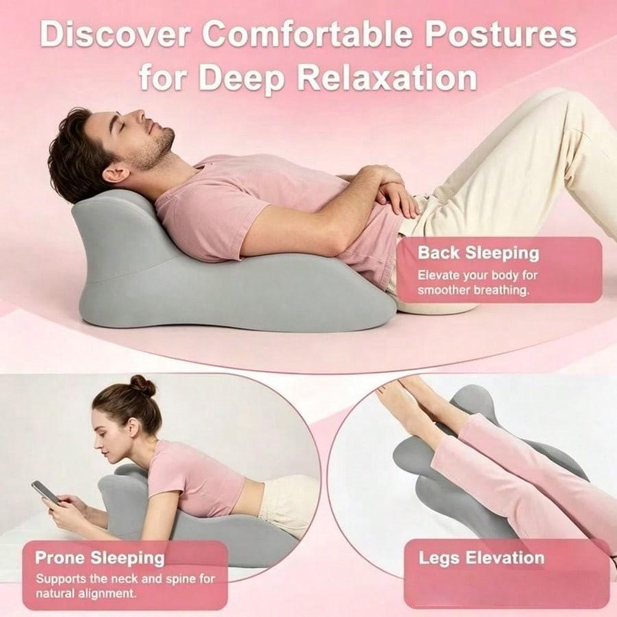 Portable Multi-Functional Comfort Pad, Couples Memory Foam Wedge Pillow, Cushion, Ergonomic Butt Support, Multiple Positions, Prone Position, Ideal for Home, Office, Yoga, Reading, Multiple Uses, Relieve
