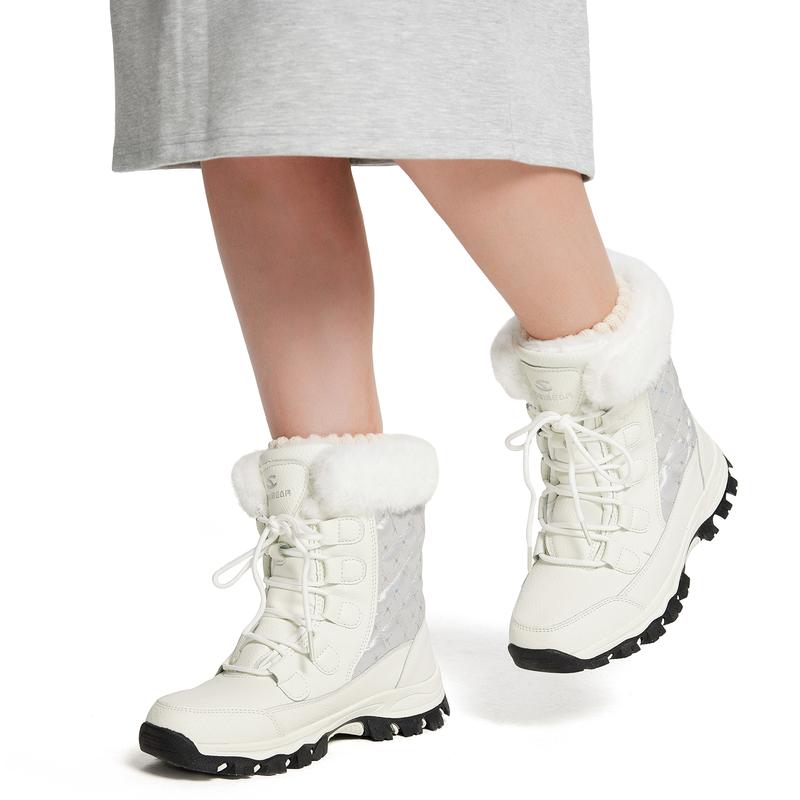 HOBIBEAR Women's Snow Boots Anti-Slip Waterproof Outdoor Shoes Winter Snow Boots Warm Fur Lined Comfortable Shoes for Women