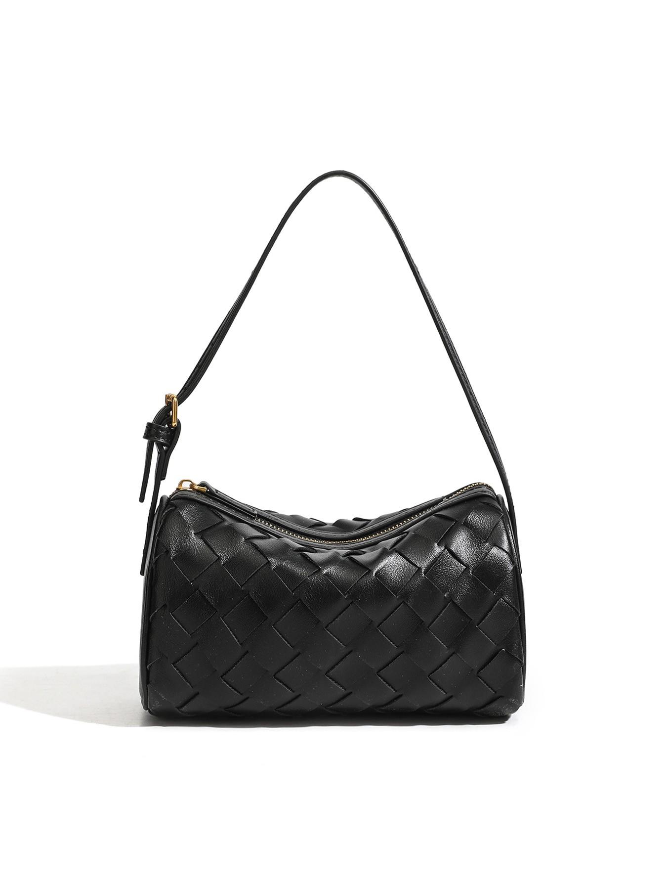 Lazy Person Underarm Bag, Patchwork Woven Small Square Bag, Versatile and Bright, Unique Luxury Underarm Shoulder Bag, Simple Crossbody Handbag