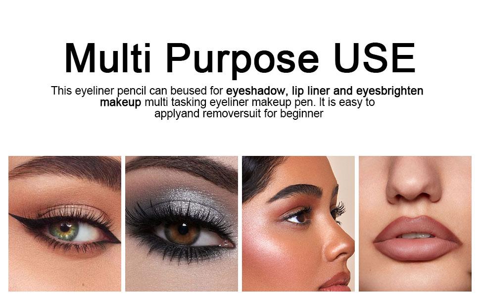 12 Color Gothic Eyeliner Pencil With Sharpener Set Makeup Smooth Matte Lipliner Waterproof Eyeshadow Pens Shine Pearl Smoky Punk Freckle Pen Cosmetic