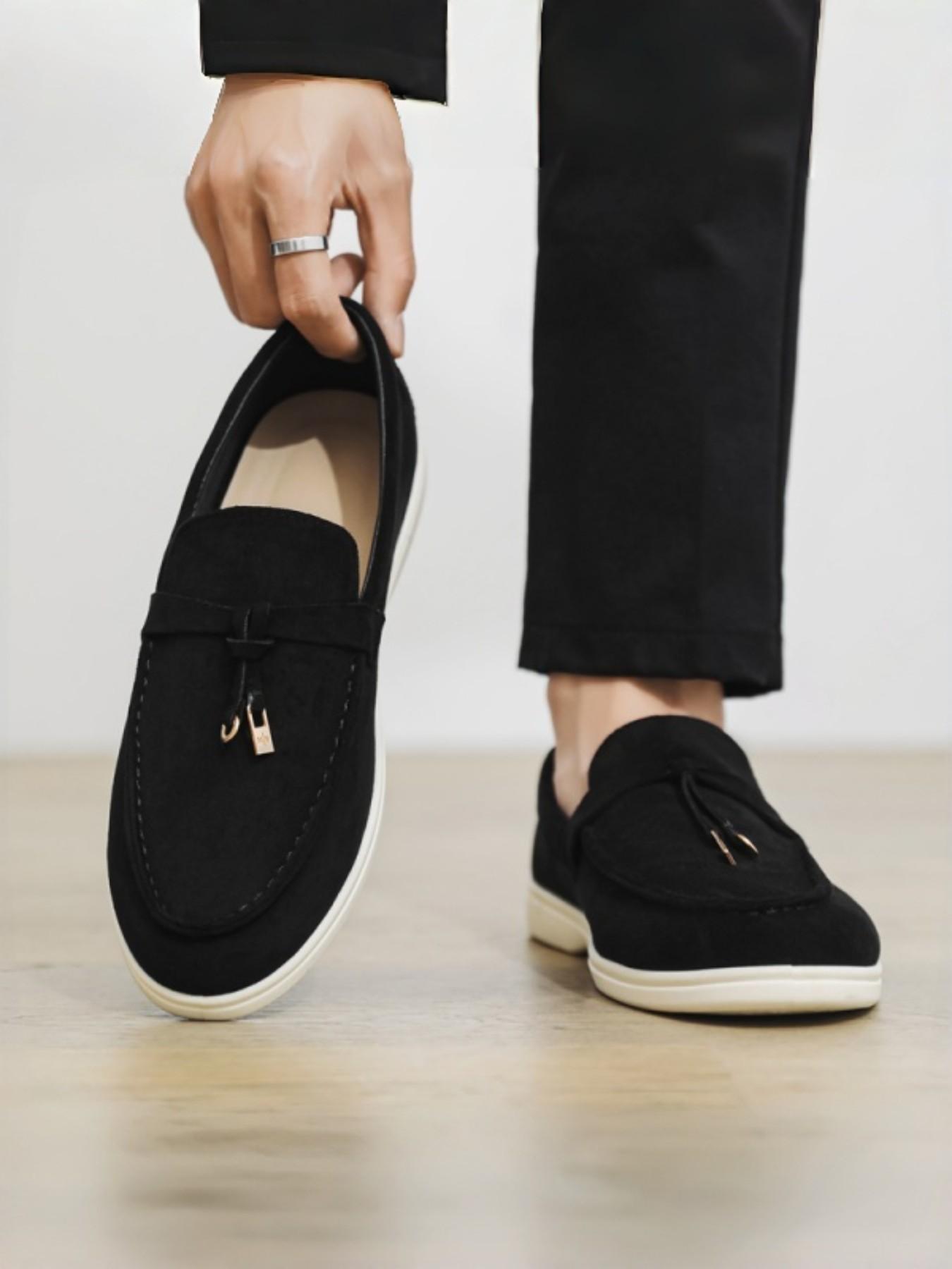 Men's British Style Soft Leather Casual Shoes, Business & Daily Wear, Hand-Stitched Design, Comfortable Footwear for Men