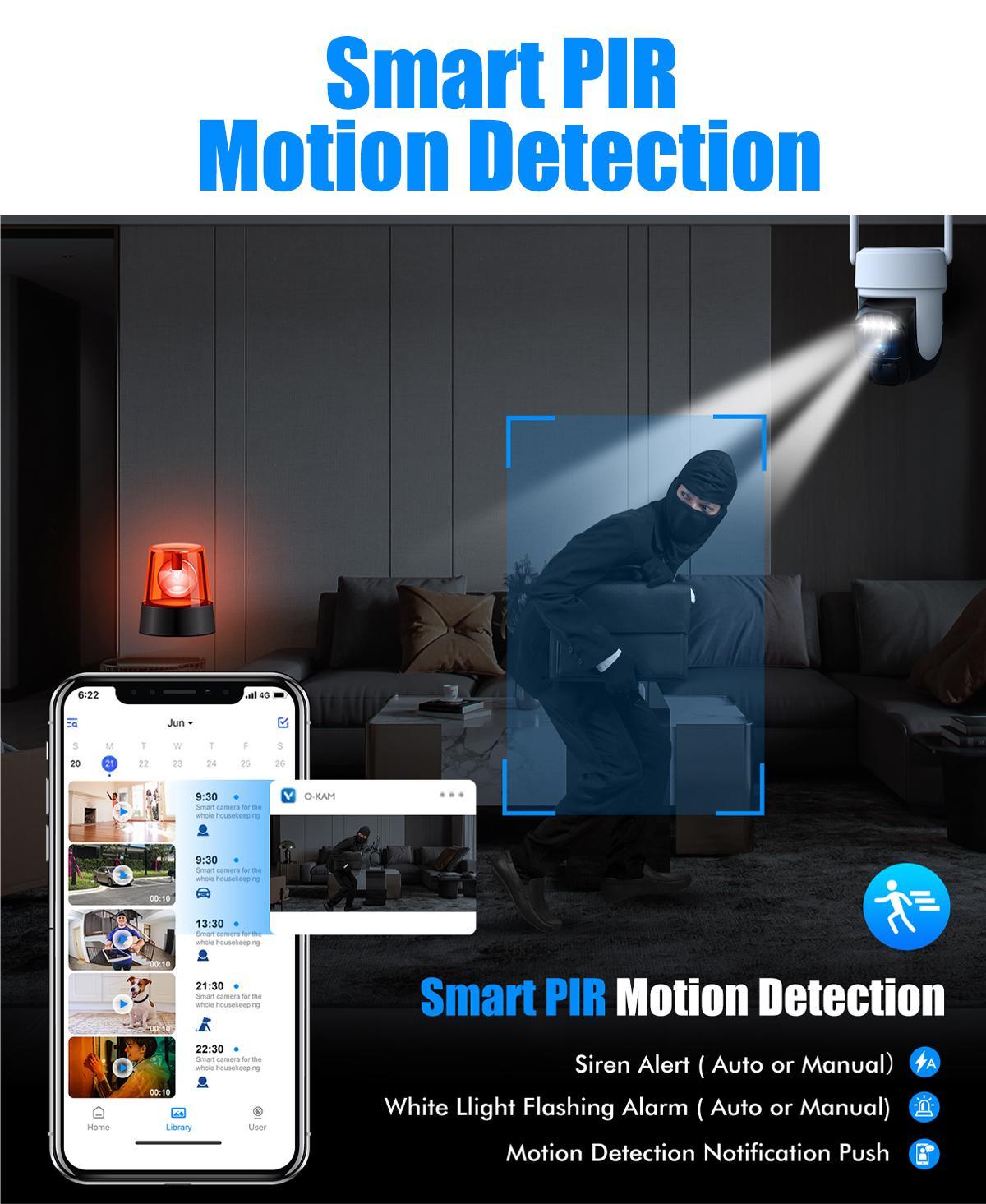 Hawkray 360Solar Security Camera with Spotlight, PIR Motion Detection, Color Night Vision, and Two-Way Talk 2K FHD WiFi IP Security Cam-IP66 Waterproof IR Night Vision Flash Light Connection Wireless 1Pc Surveillance Systems Card Monitoring Remote Speaker