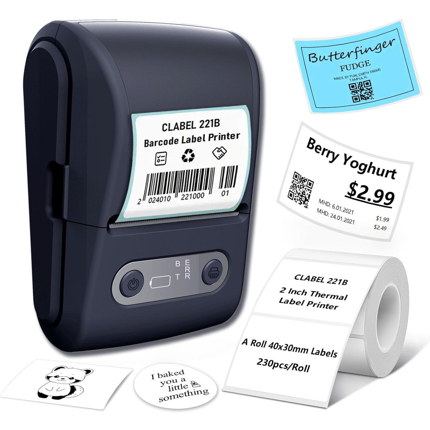 Portable Label Printer, Wireless No Ink Required for Address Barcodes, Small Business Gift Tags, Christmas and Valentine's Day Gifts