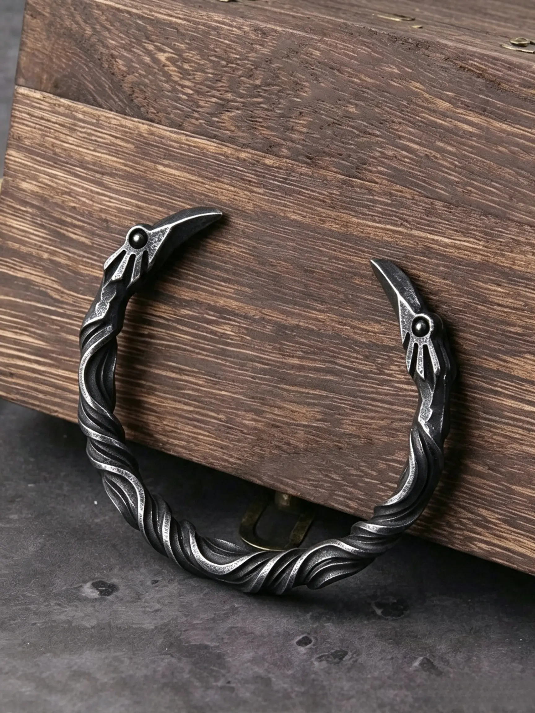 Vintage Viking Style Carved Bracelet, Personalized Punk Party Accessory, Jewelry Gift, Fashionable Jewelry, Trendy Retro Fashion, Unique Handmade Design, Viking Influence, Trendy Bangle