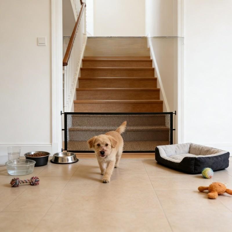 2026 New Pet Isolation Net, No Drilling Foldable Portable Cat Dog Protective Fence, Home Corridor Balcony Safety Barrier, Expandable Anti-Escape Mesh Gate