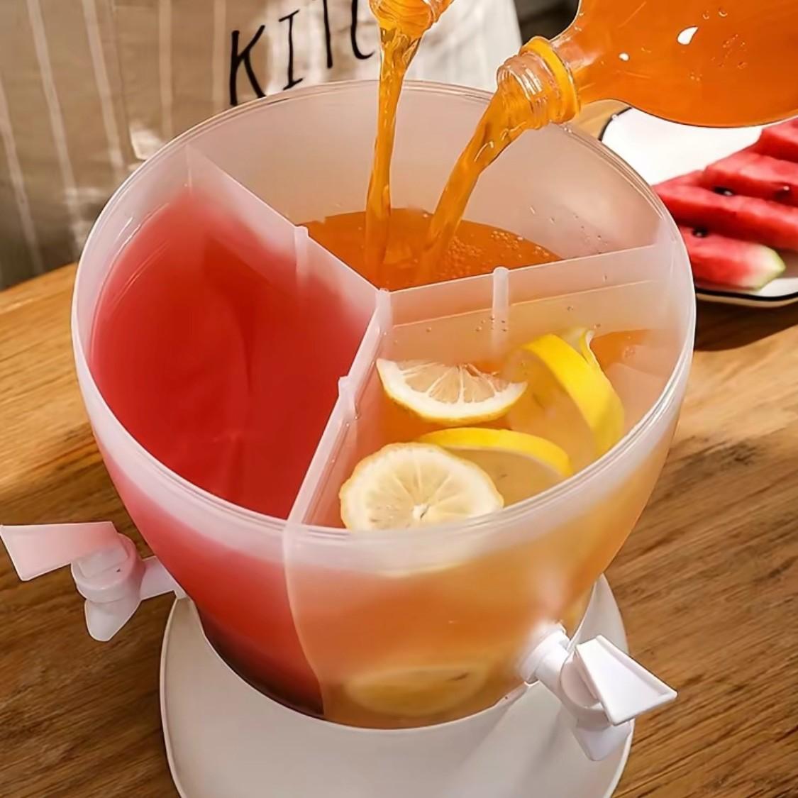Large Capacity Freestanding Refrigerator Drink Dispenser, Multifunction, Rotating Separated Design Cold Water Beverage Container, Food Grade BPA Free Leak-Proof, Ideal for Parties Home Office Picnic Camping BBQ, Homemade Juice Soda Cold Drinks Daily Use