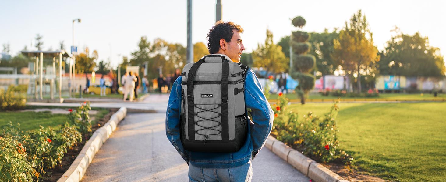 Cooler Backpack, 36 Cans Multifunctional Leakproof Cooler Backpack with Padded Top Handle, Mesh Pocket for Camping BBQ Lunch Picnic Hiking Fishing,Waterproof Ice Box Thermal Bag
