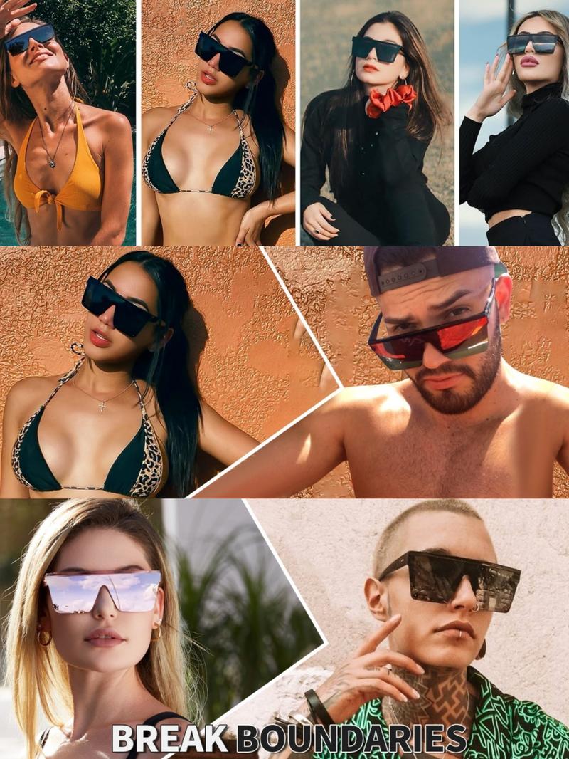 FEISEDY Oversized Sunglasses Mens Womens Flat Top Square Trendy Visor Shades UV400 B2470 FEISEDY Oversized Sunglasses Mens Womens Flat Top Square Trendy Visor Shades UV400 B2470