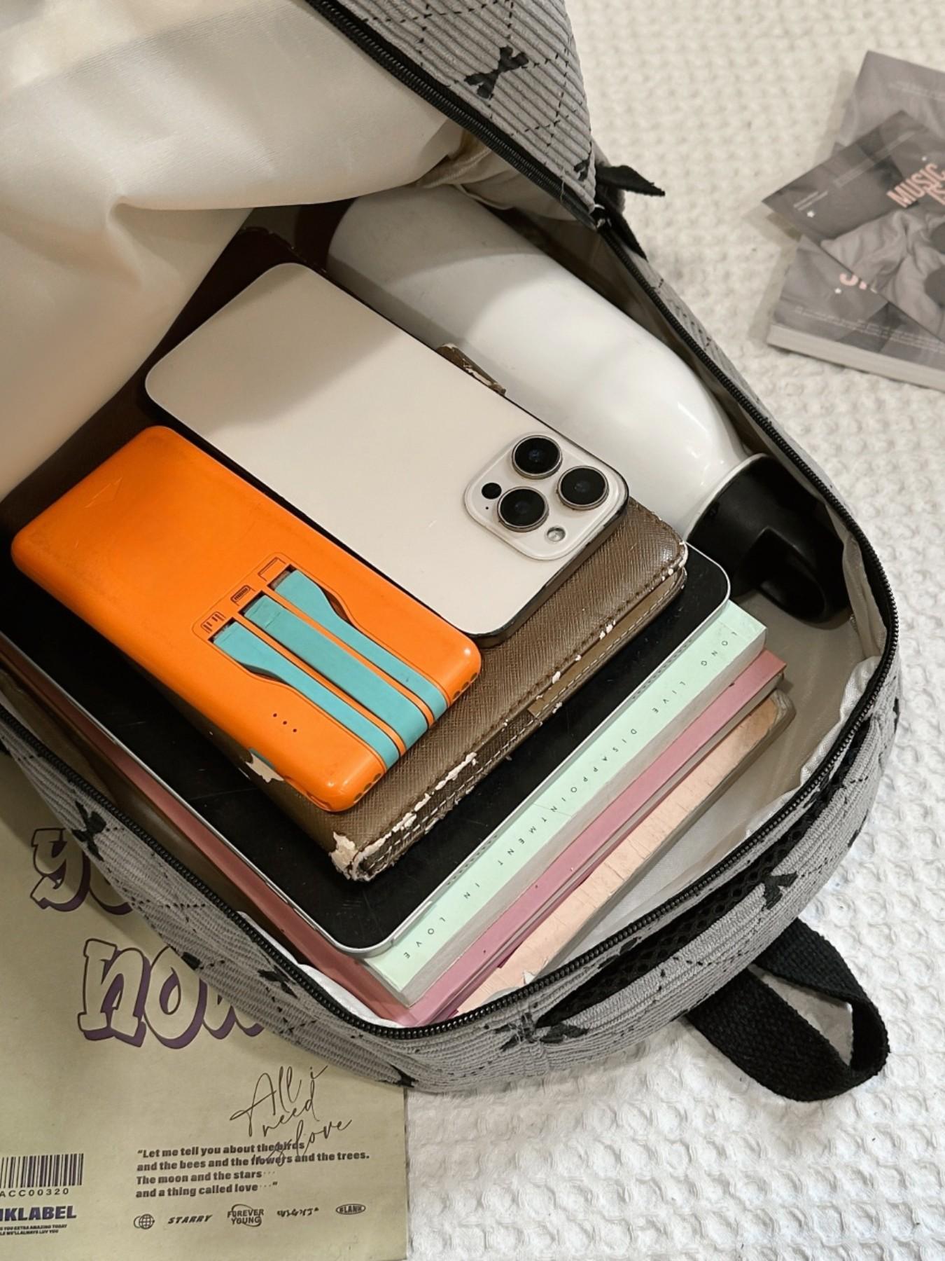 2026 New College Style Cute Bow Corduroy Backpack Shoulder Bag, Versatile Crossbody Small Bag, Multiple Colors Available, Three-Piece Set