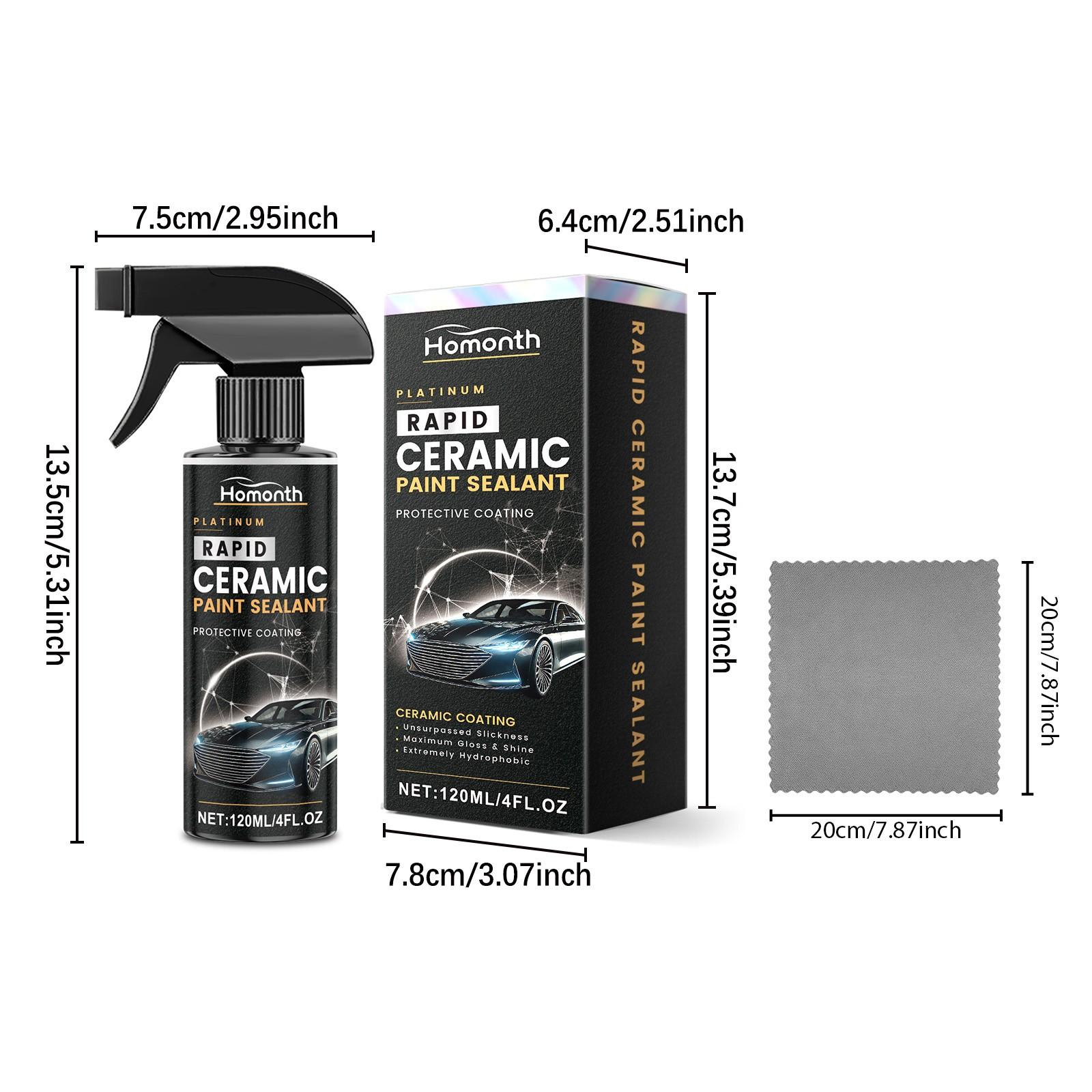 Car High-Gloss Coating Spray, Rain-Repellent Hydrophobic Glass Cleaner, Long-Lasting Dirt Protection, Enhanced Driving Visibility