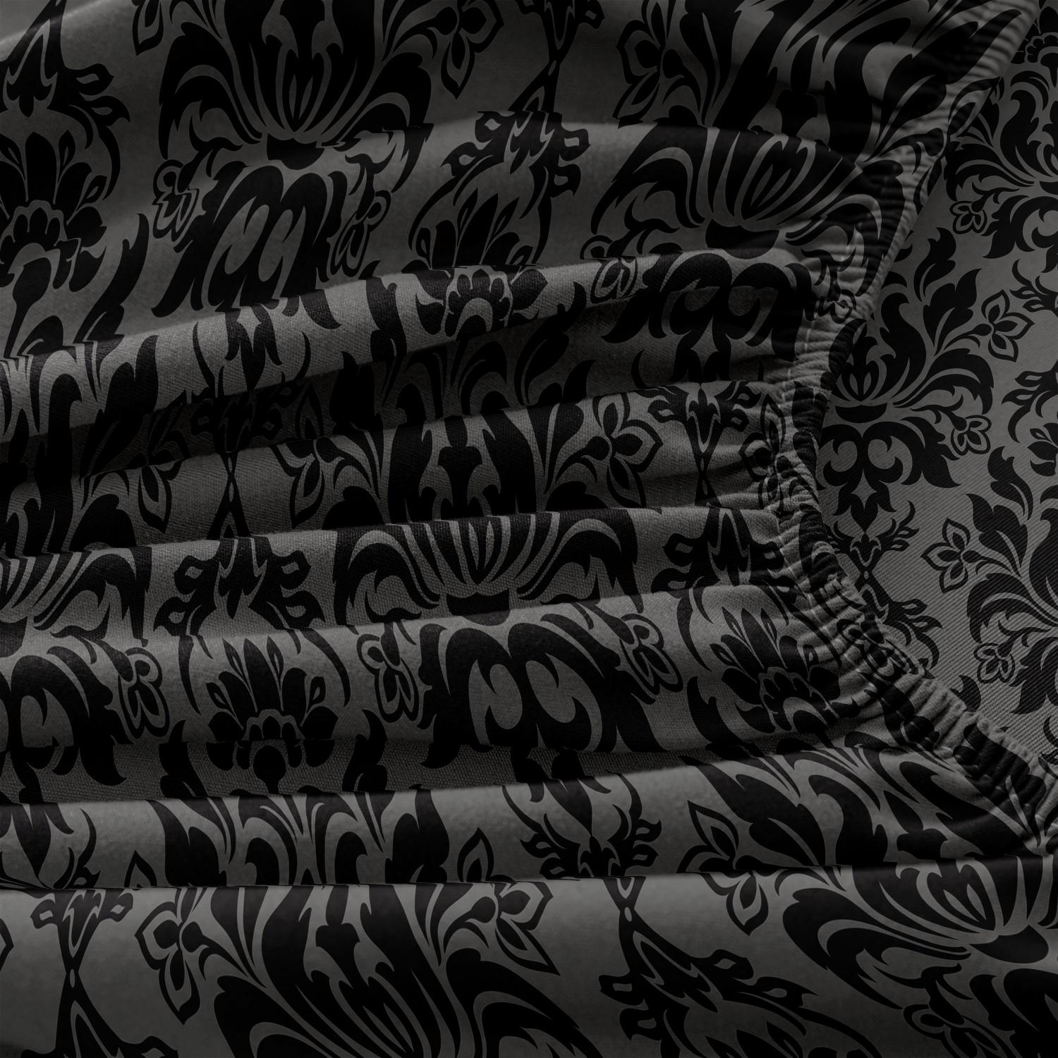 3pcs Fitted Sheet Set (1 Fitted Sheet + 2 Pillowcases, Pillow Core Not Included), Home Dormitory High-Definition Printed Black Pattern Fitted Sheet