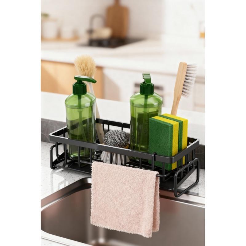 Universal Kitchen & Bathroom Rack - Pull-out Design with Hooks, Space-Saving