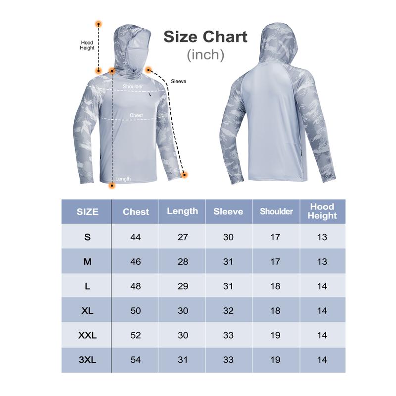 【RODEEL】931 Sun Hoodie Shirts w/ Removable Mask Neck Gaiter Men UPF 50+ UV Protection Long Sleeve Lightweight Quick Dry Moisture Wicking Breathable Cooling Athletic Activewear for Outdoor Sports Hiking Camping Fishing Construction Roofing, Holiday Gift 【RODEEL】931 Sun Hoodie Shirts w/ Removable Mask Neck Gaiter Men UPF 50+ UV Protection Long Sleeve Lightweight Quick Dry Moisture Wicking Breathable Cooling Athletic Activewear for Outdoor Sports Hiking Camping Fishing Construction Roofing, Holiday Gift