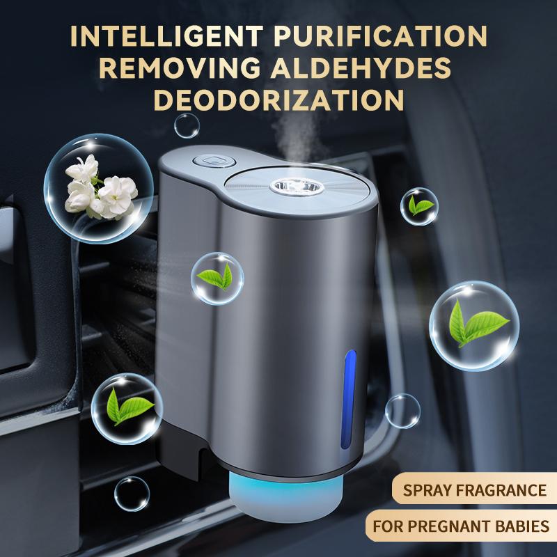 Car Air Freshener, Three Adjustable Modes Intelligent Car Aroma Diffuser, Rechargeable and Portable  Car Diffuser Air Freshener Car Aromatherapy Diffuser,  3*10ML Natural Perfume