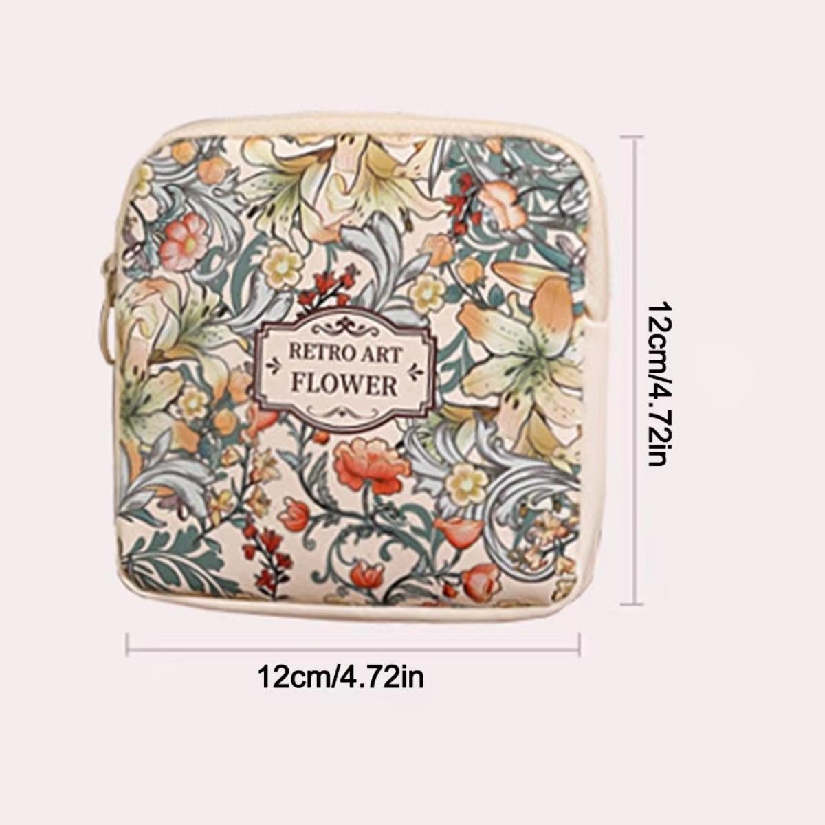 Creative PVC Sanitary Pads Bag Large Capacity Multipurpose Cosmetic Bag Coin Purse Mini Data Cables Organizer, Chic, Zipper, Compact, Organized, Casual, Multi-Use, Storage Bag