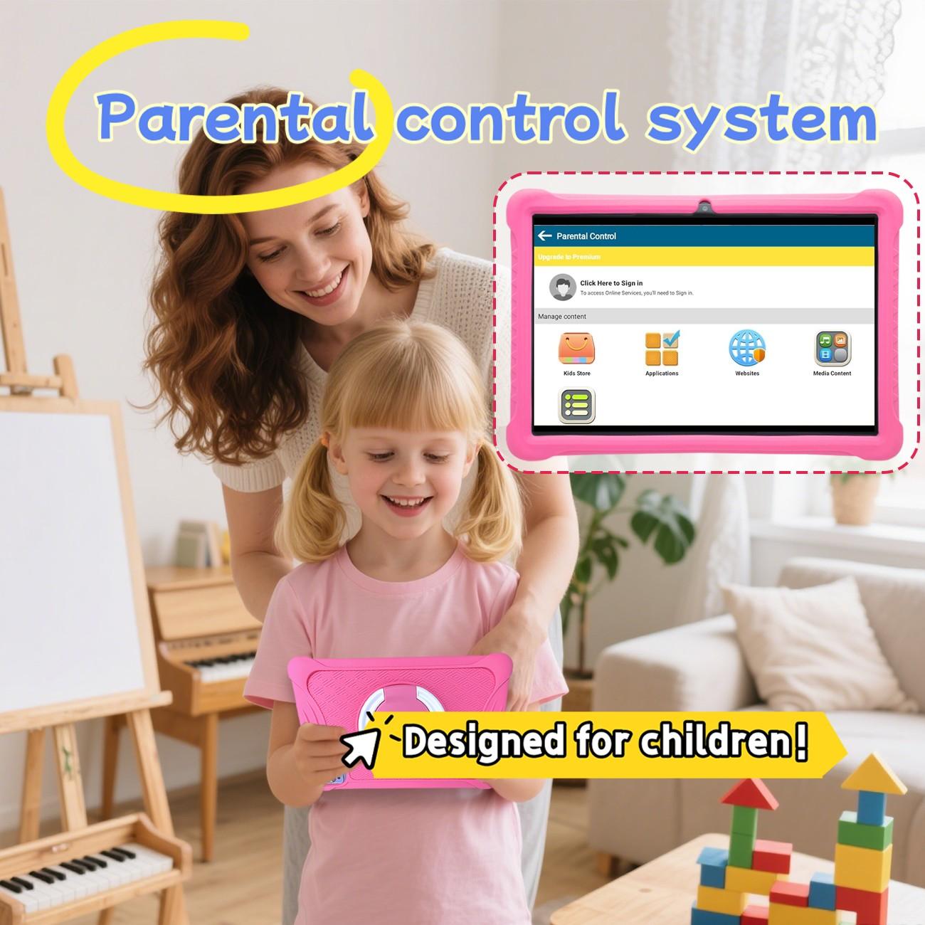 [New Gift Product] 10.1-inch Android tablet with anti-drop tablet case. Portable 5G WIFI Bluetooth dual-camera, high-definition IPS screen, with shockproof protective case, supports parental control, children's learning, online classes, games, Gift