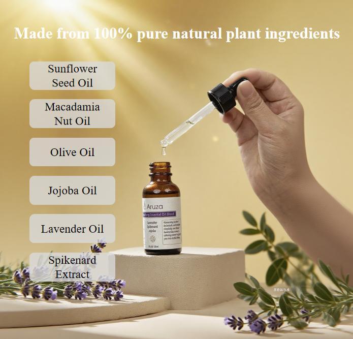 Lavender Sleep-Aid Essential Oil + Gansong Hair-Growth Essential OilMade with 100% pure natural plant ingredients. Lavender: Relieves stress, aids sleep, relaxes muscles, and repairs skin. Gansong: Strengthens hair roots and revitalizes hair follicles.