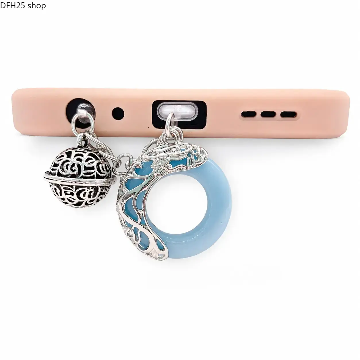 Glow-in-the-Dark Dragon Phone Charm, Luminous Bell Pendant with Dust Plug for Type-C and Lightning Devices, Decorative Accessory for Daily Use