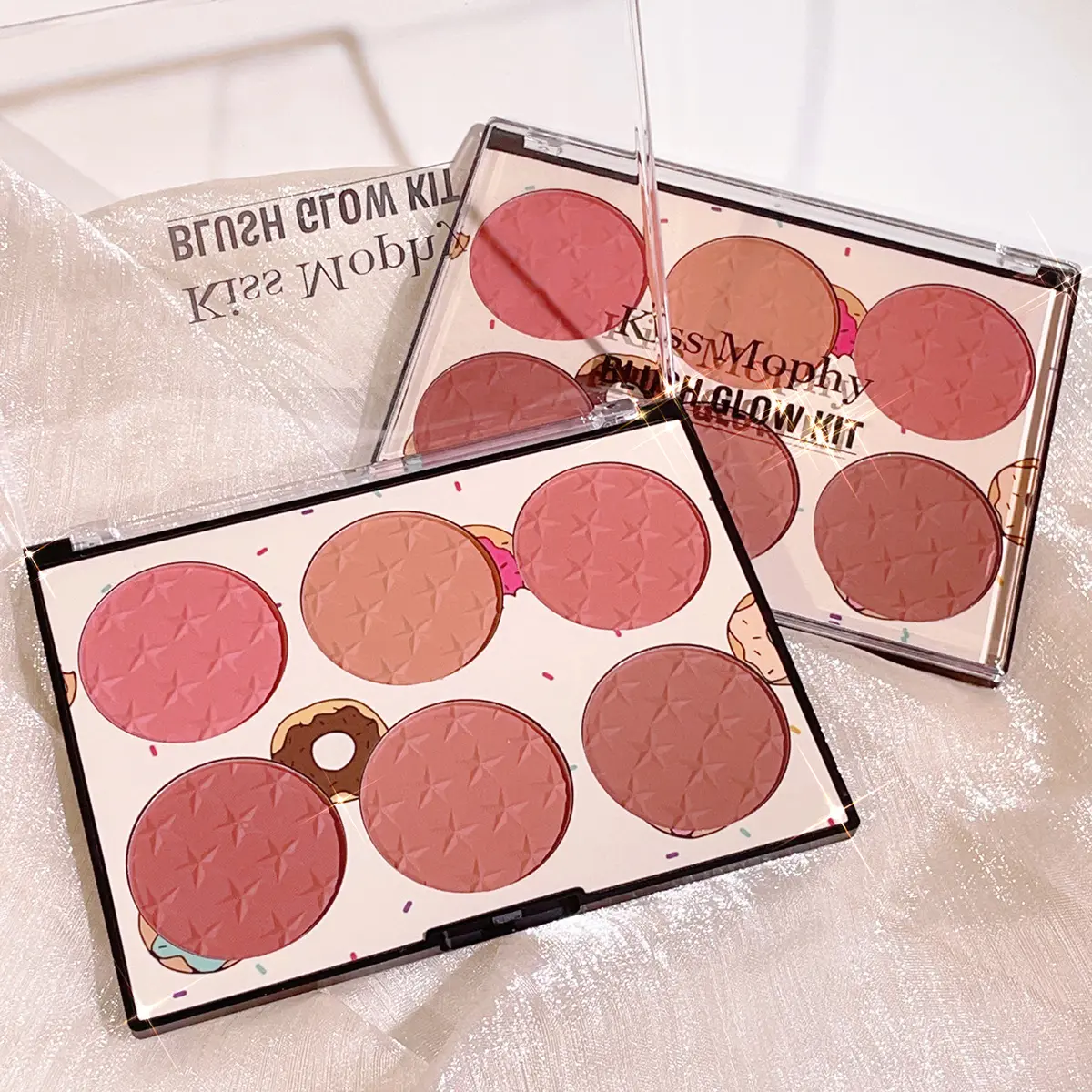 Six-color blush, natural blush, matte blush palette, delicate color rendering, long-lasting makeup