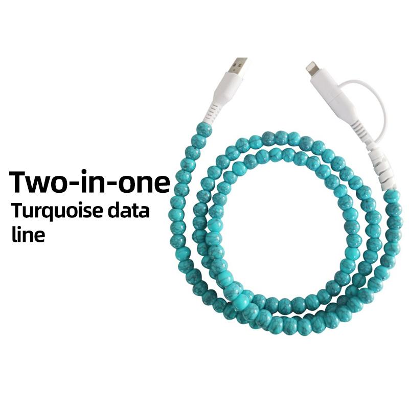 Stylish Pearl-Bead Shine Charging & Data Cable - Functional Mobile Phone Accessory, Compatible with iPhone Lightning, Samsung Type-C & All Smartphones Stylish Pearl-Bead Shine Charging & Data Cable - Functional Mobile Phone Accessory, Compatible with iPhone Lightning, Samsung Type-C & All Smartphones