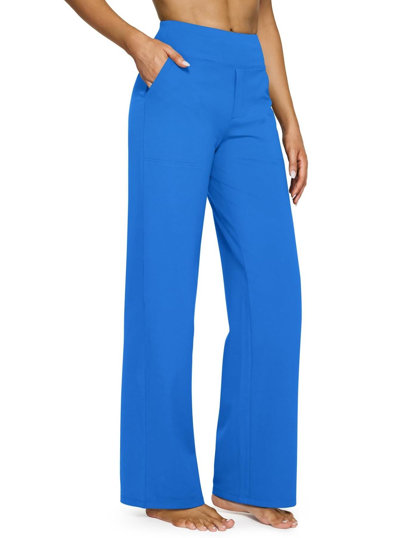 2026 Loose High-Waist Wide Leg Yoga Pants for Women, Knitted Athletic Sweatpants with Pockets, Comfortable Casual Sports Pants
