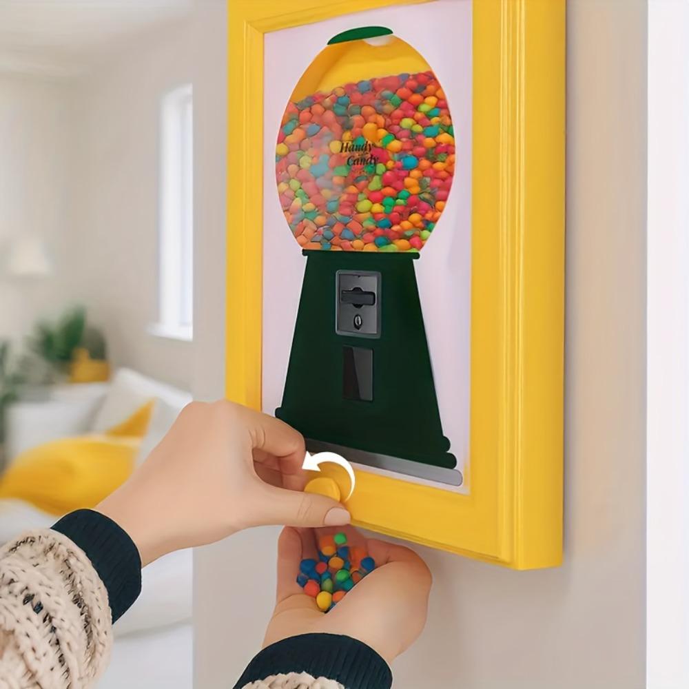 Candy dispenser, perfect Christmas gift candy distribution rack, square frame design, can be hung on the wall, equipped with candy distribution function