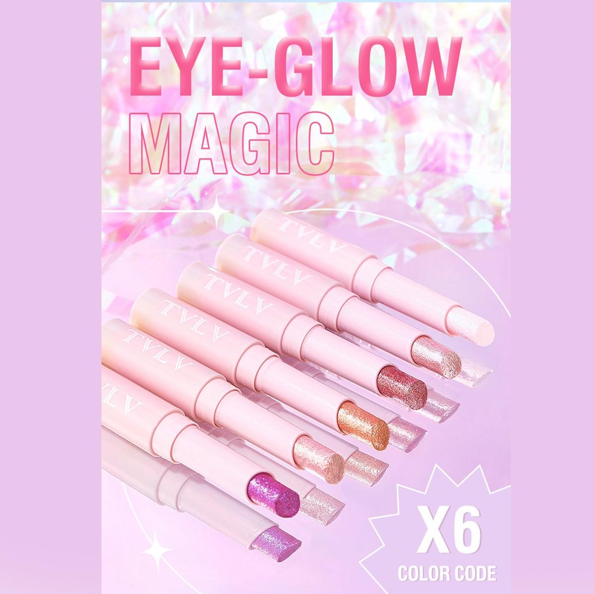 6 Color Crystal Jelly Highlighter Stick, Waterproof Long-Lasting Eyeshadow Pen, Perfect Valentine's Day Gift, Smooth Application